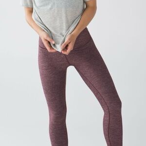 Lululemon High Times 7/8 Legging Heathered Bordeaux Drama Burgundy Size 2 or S